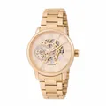 Detail view of Forsining gold automatic mechanical watch with skeleton dial - Gold (Gold Case Gold Dial)