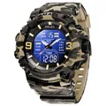 Montre de sport SMAEL camouflage avec double affichage analogique et numérique. - Camouflage Kaki
