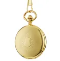 Montre à gousset mécanique dorée vintage avec motif floral finement gravé au dos - Motif en Treillis Or