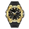 Reloj deportivo Sanda para hombre estilo militar multifunción impermeable oro - Serie 3311 / 3311 Negro Dorado