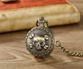Exquisite antike Bronze-Taschenuhr mit Totenkopf-Motiv und präzisem Quarzwerk - Totenkopf-Relief-Stil (P899) / Bronze