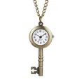 Hochwertige Vintage Bronze Halskette mit Taschenuhr in Schlüsselform und Quarzwerk - Schlüsselform (P972)