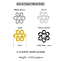 5mm 925 sterling silver flower bead caps spacers for DIY handmade jewelry bracelets - Style 2 Flower Cap / 1 Piece / Silver