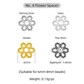 925 sterling silver flower bead caps in 4 finishes for DIY jewelry making 6mm diameter - Style 4 Flower Cap / 1 Piece / Silver