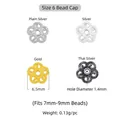 925 sterling silver flower bead cap spacer charm for DIY handmade jewelry making - Style 6 Flower Cap / Plain Silver