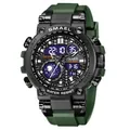 Montre de sport tactique SMAEL professionnelle avec double affichage et bracelet vert - Montre de Sport Tactique Double Affichage (8093) / Vert Militaire