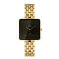 Elegante reloj de cuarzo cuadrado dorado MISSFOX con esfera negra minimalista de lujo - Caja Dorada Esfera Negra (Tamaño Pequeño) / Negro