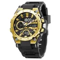 SMAEL men's sports watch in gold and black with dual display and waterproof design - 8029-Black Gold
