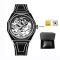 Manga style black silicone quartz watch set with extra gift battery and gift box. - Sketch Set / Black