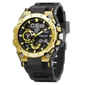 SMAEL gold and black men's sports watch featuring dual digital-analog display and 5BAR water resistance. - 8060-Black Gold