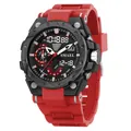 SMAEL professional red and black men's dual display sports watch with durable silicone strap - 8060-Red