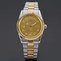 Orologio meccanico automatico WINNER da uomo con cinturino bicolore oro e argento - Quadrante Dorato / Cassa Argento Quadrante Oro Cinturino Bicolore