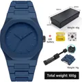 Orologio al quarzo da uomo minimalista blu opaco con confezione regalo, batteria e attrezzo - Set Orologio al Quarzo Ottagonale (qt995-1) / Blu