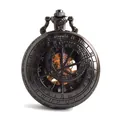 Klassische Vintage-Taschenuhr aus Gunmetal mit mechanischem Skelett-Zahnrad-Design - Glatter Skelett Stil / Gunmetal