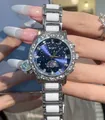 Montre NASIR élégante pour femme avec cadran étoilé bleu et bracelet en céramique - Bracelet en Céramique / Bleu Étoilé