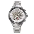 Reloj mecánico automático para hombre en acero inoxidable plateado con números romanos - Banda Plata Esfera Blanca