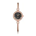 Reloj de pulsera para mujer en oro rosa con esfera negra minimalista y movimiento de cuarzo - Esfera Negra Oro Rosa (QT948) / Rosa oro