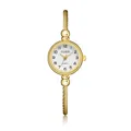 Elegante reloj de brazalete dorado para mujer con movimiento de cuarzo y esfera blanca - Esfera Blanca Dorado (QT949) / Dorado