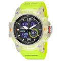 SMAEL Men's Sport Watch with Transparent Neon Green Case and Dual Analog-Digital Display - Outdoor Dual Display Sport Watch (8007) / Green
