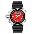 Orologio sportivo digitale SANDA con quadrante rosso audace e cinturino in gomma nero opaco - Serie 3008 / Nero rosso