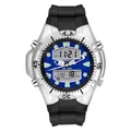 Orologio sportivo digitale Sanda con quadrante blu e cinturino in silicone nero impermeabile 50M - Serie 3009 / Blu nero