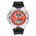 Orologio sportivo impermeabile digitale analogico con quadrante arancione e cinturino - Serie 3009 / Nero Arancione