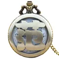 Vintage bronze pocket watch with hollow Chinese surname "Fan" design for family gift - Fan Surname Style (with Fine Chain)