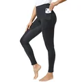 Detailansicht der Reitleggings mit hoher Taille, praktischer Seitentasche und Silikonbesatz. - S / Unterteile / Schwarz
