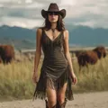 Sexy olivgrünes Bodycon-Kleid mit tiefem V-Ausschnitt und Fransen im Western-Look - S / Kleider / Olivgrün