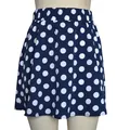 Mini-jupe trapèze bleu marine à pois blancs avec taille élastiquée, vue détaillée - S / Bas / Bleu Royal