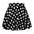 Vue détaillée du motif à pois noirs et blancs sur une mini-jupe évasée en ligne A - S / Bas / Noir