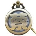Vintage bronze pocket watch with hollowed Chinese character Cai on cover - Cai Surname Style