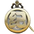Vintage bronze pocket watch featuring hollowed-out Chinese character Ji design SKU variant. - Ji Surname Style
