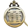 Retro bronze pocket watch with hollowed Chinese character Dong for family surname - Dong Surname Style