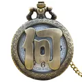 Vintage bronze pocket watch with hollow-out Chinese surname He design - He Surname Style