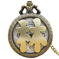 Vintage bronze pocket watch with hollow-out Lin surname character design and chain - Lin Surname Style