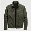 Veste de travail vintage pour hommes vert olive avec col montant et fermetures éclair - 3XL / Hauts / Vert Militaire