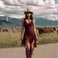 Sexiges burgunderrotes Kleid mit tiefem V-Ausschnitt und Fransen im Western-Look - 3XL / Kleider / Burgunderrot