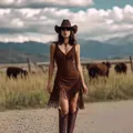 Sexueller tiefer V-Ausschnitt braunes Fransenkleid für Damen im Western Cowboy Stil - 3XL / Kleider / Dunkelbraun