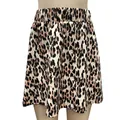 Mini-jupe sexy pour femme à imprimé léopard avec taille élastique et coupe en A - Imprimé léopard