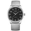 Detailansicht der automatischen T-WINNER Herrenuhr mit schwarzem Zifferblatt und Stahlband - Schwarzes Zifferblatt Mesh-Armband
