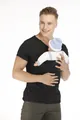 T-shirt nera a canguro per papà con tasca porta bebè integrata per un legame calmo - Taglia S / Top / Nero