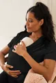 Zwart kangoeroe-voedings-T-shirt voor babydraagsteun en discreet borstvoeding geven - S / Tops / Zwart