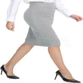 Elegant grey high waist pencil skirt for professional women office business formal wear - S / Bottoms / Gray