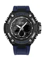 Gros plan d'une montre de sport pour homme avec double affichage analogique-numérique - Blue (T227-2)