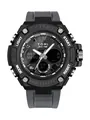Vue détaillée d'une montre de sport pour hommes avec double affichage et boîtier noir. - Full Black (T227-4)