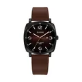 Professional unisex brown silicone strap quartz watch with date display window and dark dial - Coffee Strap Coffee Dial (H9375L-S)