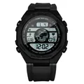 Men's black multifunctional digital sports watch featuring LED display and stopwatch functions - Black Style (T237-1) / Includes Original Box