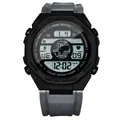 Waterproof multi-functional digital sports watch with LED display and grey silicone strap - Gray Style (T237-4) / Includes Original Box