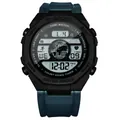 Montre de sport numérique étanche avec bracelet en silicone bleu et rétroéclairage LED clair - Style Cyan (T237-6) / Comprend Boîte d'Origine